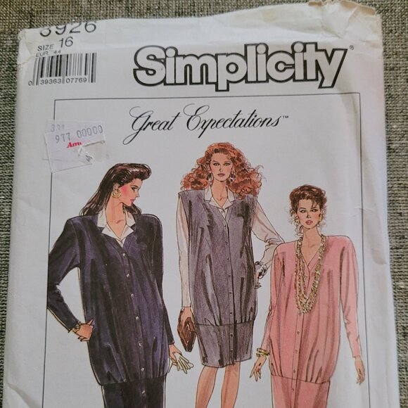 Simplicity 8926 Great Expectations Vintage Maternity Dress Pattern Size 16 - Picture 2 of 3